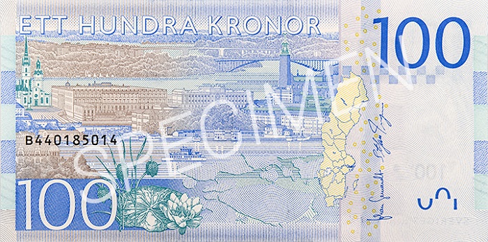100 swedish krona banknote reverse