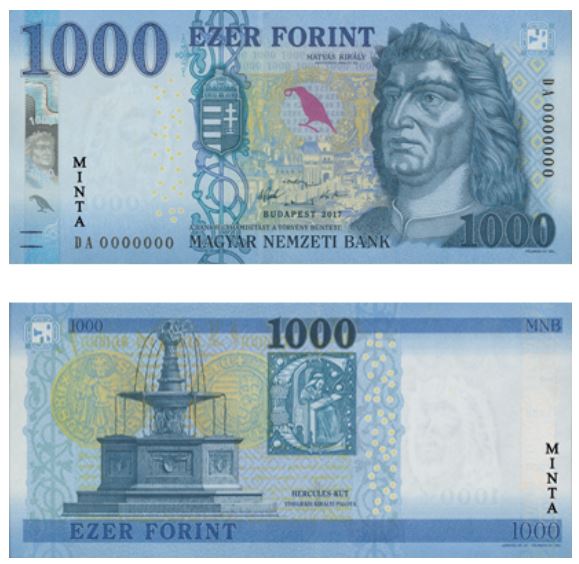 1000 Hungarian Forints banknote (1000 Ft 1000 HUF)