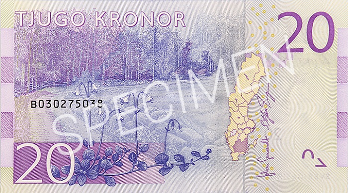 20 swedish krona banknote reverse