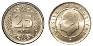 25 turkish kuru coins