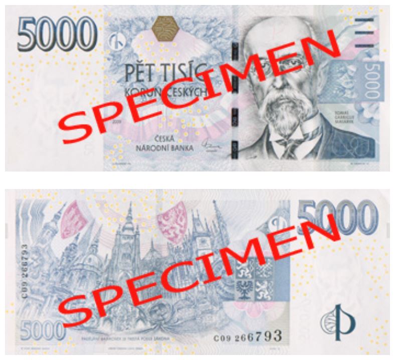5 000 czech koruna banknote