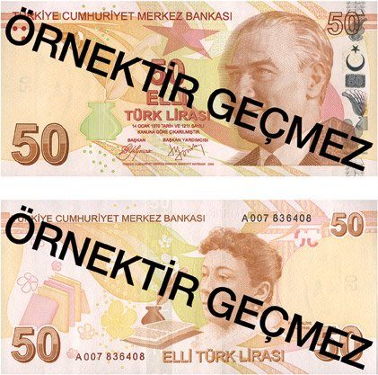 50 turkish lira banknote (50 TRY)