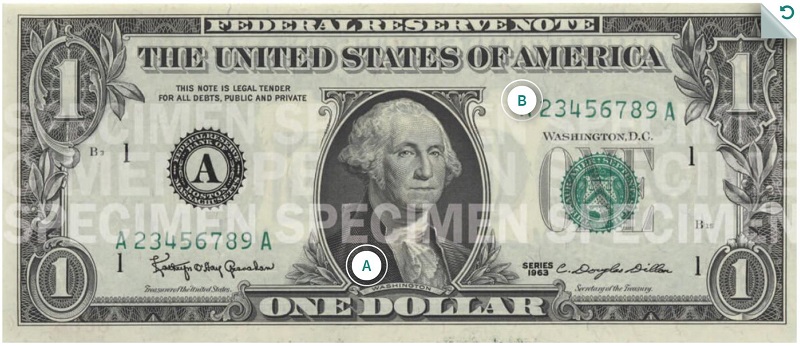 Billete de 1 dólar 1 USD George Washington