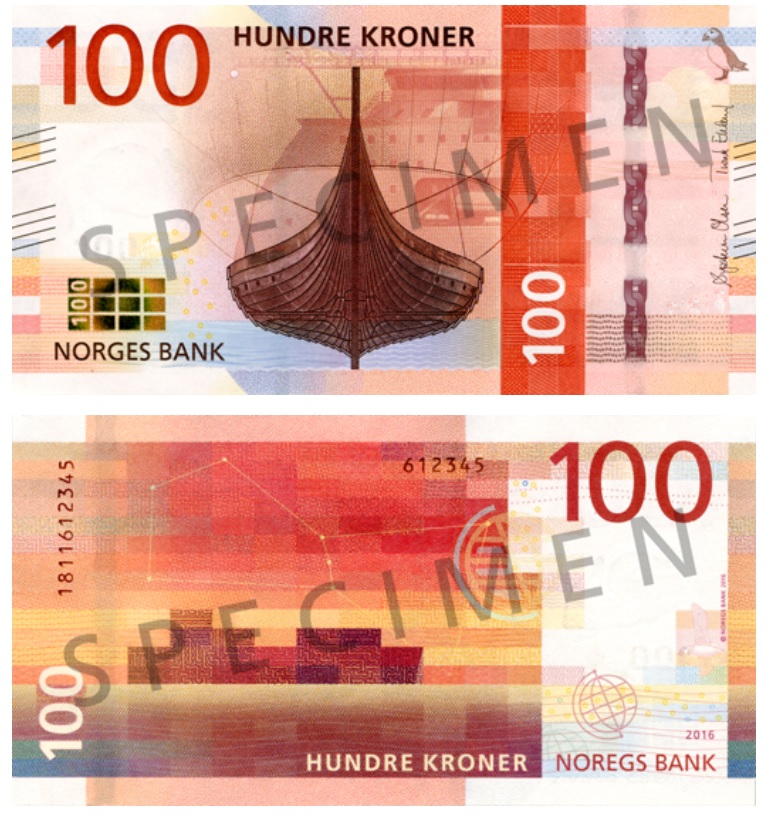 Billete de 100 coronas noruegas (100 NOK)