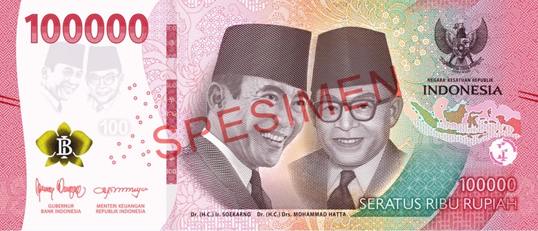 Billete de 100000 rupias indonesias serie 2022 anverso