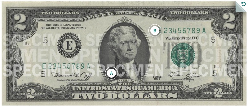 Billete de 2 dólares 2 USD Jefferson