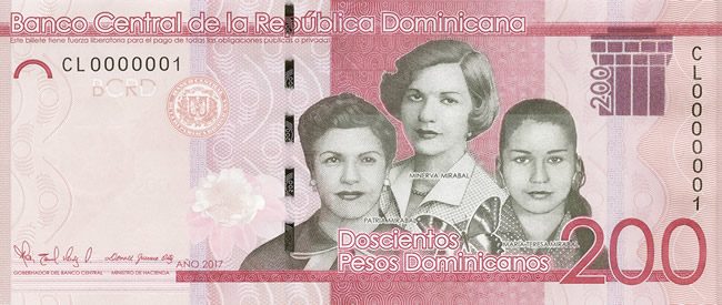 Billete de 200 pesos dominicanos (anverso)