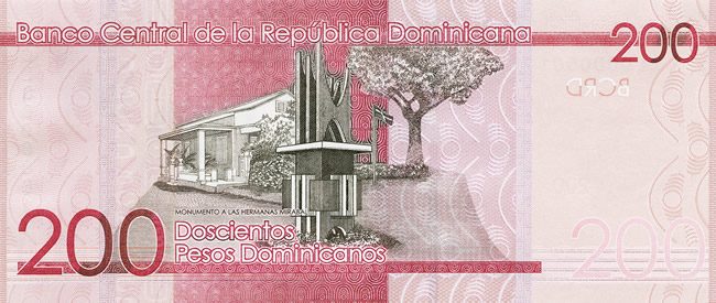 Billete de 200 pesos dominicanos (reverso)