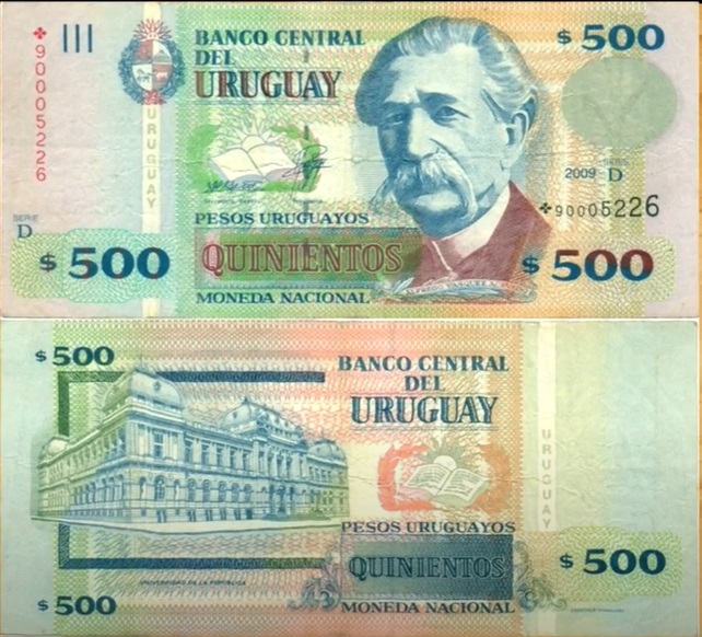 Billete de 500 pesos uruguayos 500 UYU