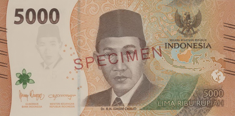 Billete de 5000 rupias indonesias serie 2022 anverso