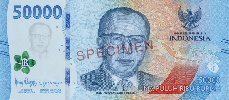 Billete de 50000 rupias indonesias serie 2022 anverso