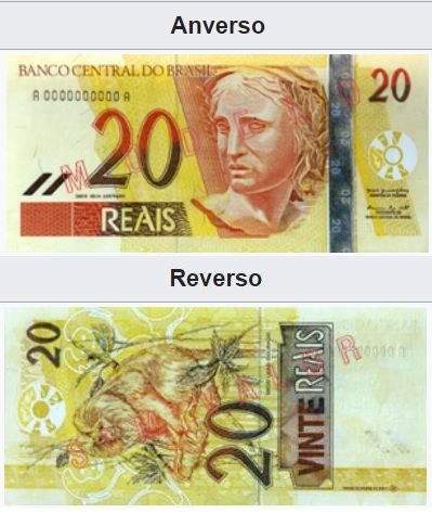 Billete de veinte reales (cédula 20 reais)