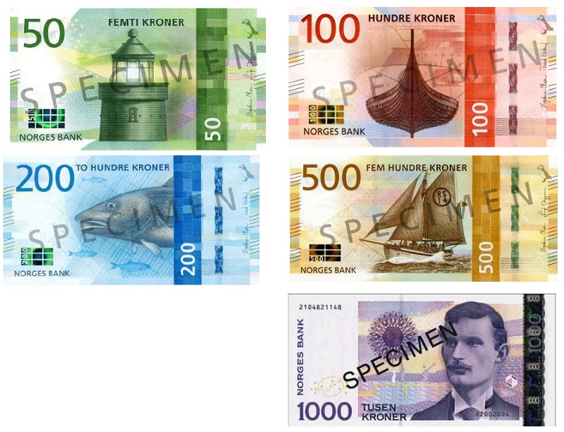 Billetes corona Noruega NOK