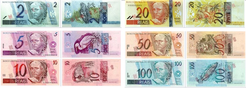 Billetes de real brasileño