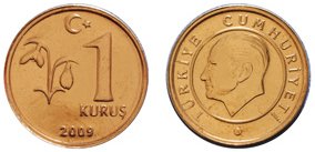 Moneda de 1 kurus Turquía