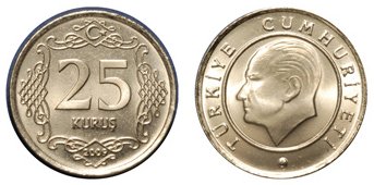 Moneda de 25 kurus Turquía