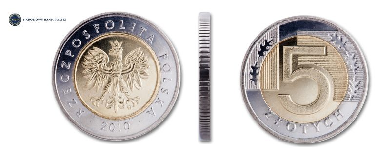 Moneda de 5 zlotys polacos