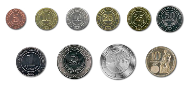 Monedas de córdoba nicaragüense 2019