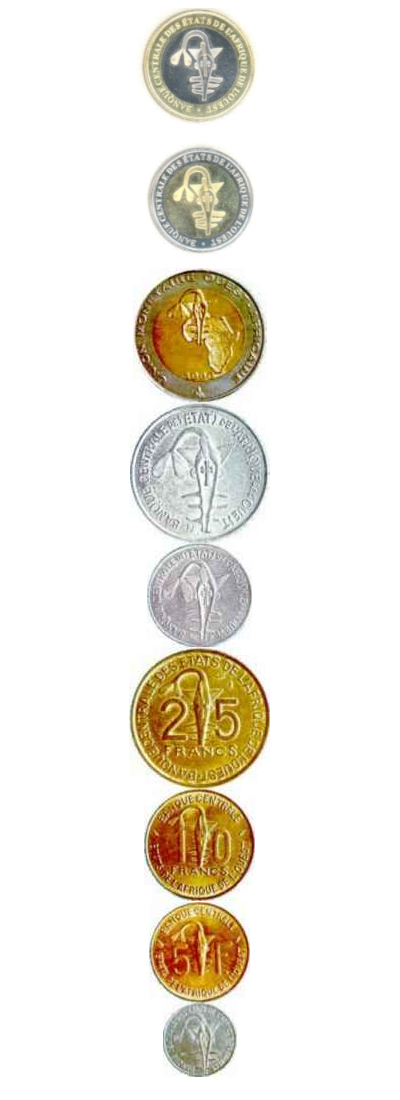 Monedas de franco CFA cara