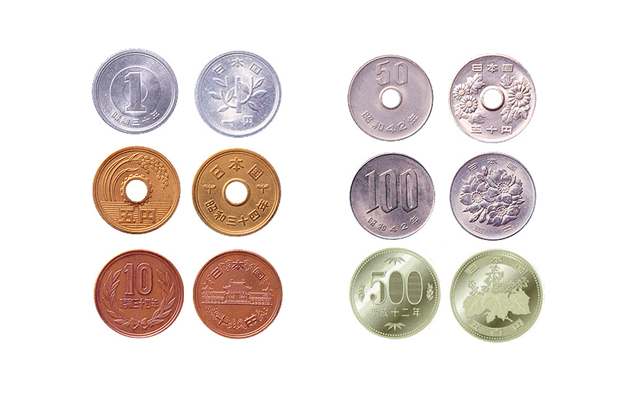 Monedas de yen japonés en circulación 2019