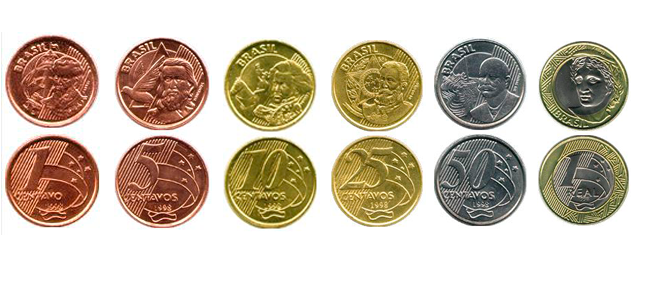 Monedas real brasileño 2019