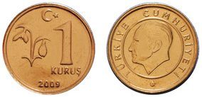 One turkish kuru coin