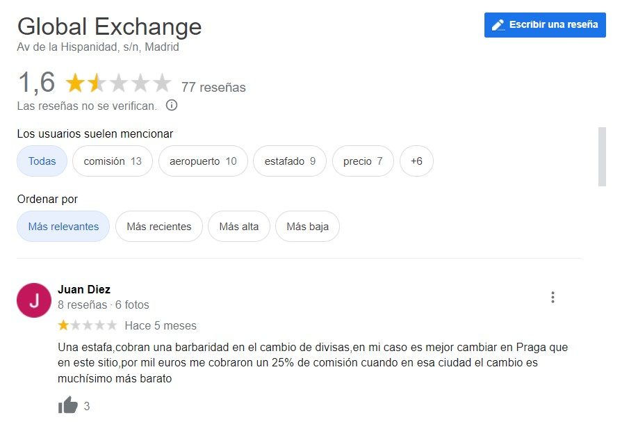 Opiniones Global Exchange 06 2022