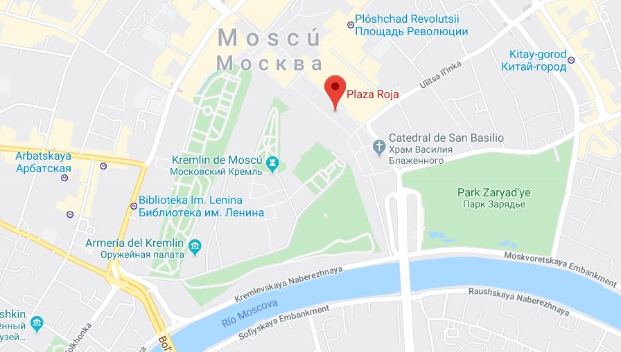 Plaza Roja Moscú mapa