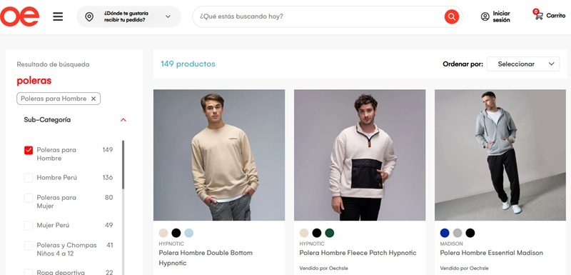 Poleras para hombre Oechsle Perú