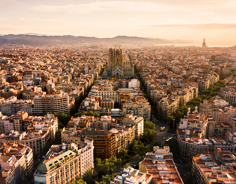 Sagrada Familia de Barcelona vista panorámica